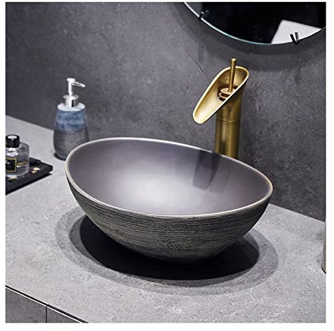 asdchZen Lavabo De sobre Encimera, Lavabo De Tocador