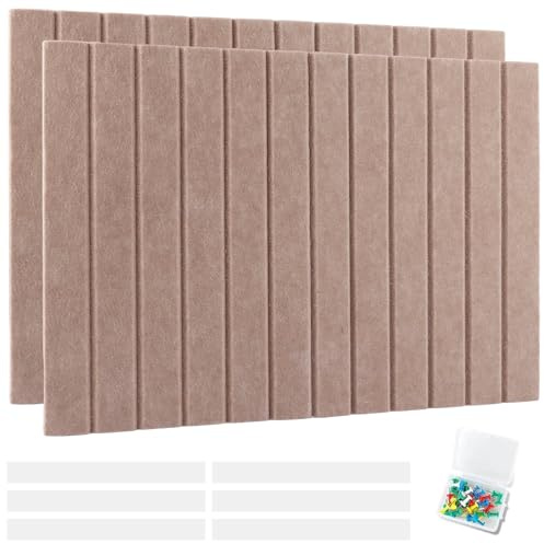 WOPPLXY Lot de 2 Tableau Liege, 40 x 60 cm Panneau Liege 0,9 cm d'Épaisseur avec 6 Bandes Auto-Agrippantes et 60 Clous en I, Tableau en Lieges Mural pour Murs à l'École, à la Maison, au Bureau