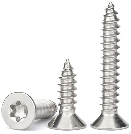 QANCEN 50 piezas Tornillos Torx para Madera M3x12mm, Tornillos de Cabeza Plana Rosca Completa, Acero Inoxidable A2 V2A, Tornillos Autorroscantes