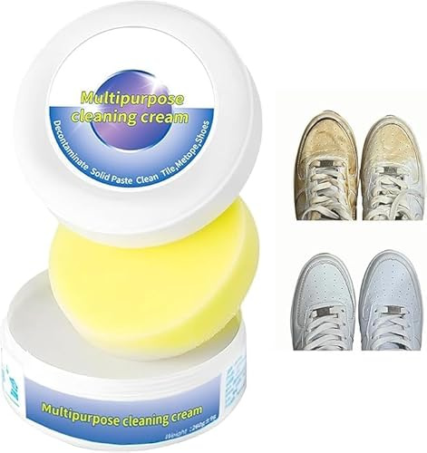 2025 New Multifunctional White Trainer Shoe Cleaner Eraser, Shoe Cleaner,Shoe Whitener for Trainers, Shoes Decontaminate Solid Paste Shoe Cleaning Cream for Canvas Trainers Sneaker Leather (2)