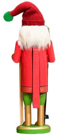 Asukohu Schiaccianoci vibrante da 30 cm con design pupazzo di neve in legno di noci cracker per casa stagionale o ufficio espositore statuetta artigianale in legno