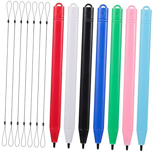 HEALSOPTHY 7 pièces Stylets pour Tablette LCD sans Charge Stylo de Dessin Ergonomique Léger avec Lanière Élastique pour Écriture et Dessin sur Écran Tactile