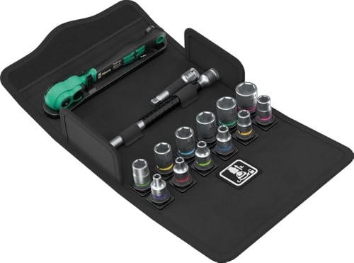 Wera 05004022001 8100 SA 13 Zyklop Comfort Knarrensatz, Umschalthebel, 1/4-Antrieb, metrisch, 15-teilig