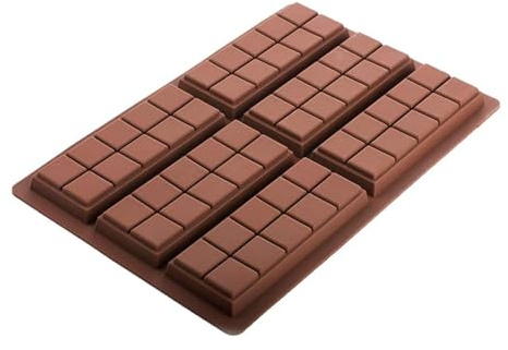 Silicone Chocolate Bar Sweet Moulds Candy Jelly Rectangle Baking Silicon Bakeware Shape Soap Wax Flexible Baking Mould (6 Cell 10 Section)