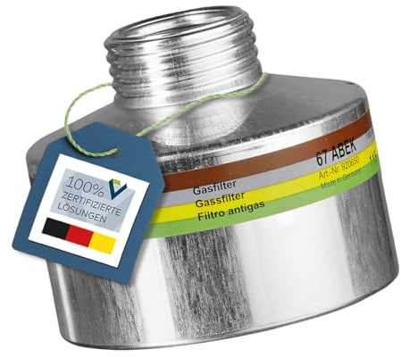 BartelsRieger Gasfilter 67 ABEK, Schraubfilter Rd 40 (A2B2E2K1 R D) | Leichter ABEK-Filter gemäß EN 148-1, Schutz gegen Gase und Dämpfe, Chlorwasserstoff, Schwefeldioxid und Ammoniak