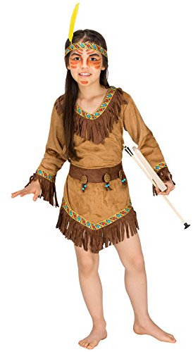 dressforfun Costume da Indiana Shania Bambina | Meraviglioso vestito da indiana | incl. Incantevole cintura e fascia alla moda per capelli (10-12 anni | No. 300527)