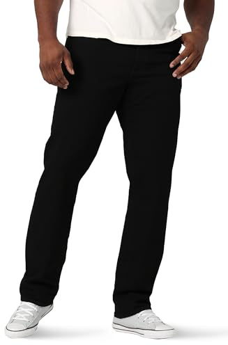 Lee Big & Tall Extreme Motion Lediga raka jeans för män, Svart, 48W / 28L
