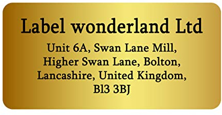 240 Personalised Gold Metallic Color - Address Labels -Custom Matt 60 Labels per A4 Sheet