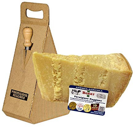 Azienda Agricola BONAT - Parmigiano Reggiano 14/16 Mois 1Kg + Coffret avec Couteau à Fromage