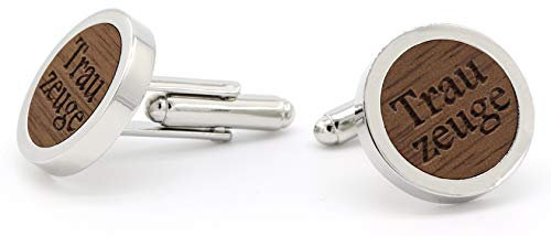 NaturSchatulle Manschettenknöpfe Herren Holz Gravur Trauzeuge 1 Paar Silber Manschettenknopf Rund Hochzeit Anzug Männer Cufflinks for Men