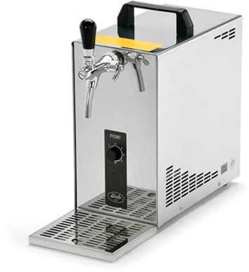 Komplett Set - Zapfanlage, Bierzapfanlage, Bierkoffer, Durchlaufkühler PYGMY 25 1-leitig Trockenkühler, 35 Liter/h, Zapfkopf:Flach