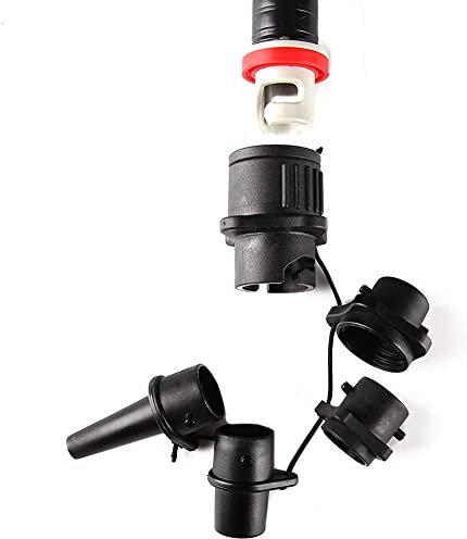 FYBlossom Schlauchboot Ventiladapter Luftpumpenkonverter, SUP Surf Paddle Ventiladapter Aufblasbarer Adapter Mit 4 Stück Luftdüse, Aufblasbarer Sup-Pumpenadapter Für Kanus Fischerboote Schlauchboote