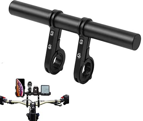 Fahrradlenker Extender,Aluminiumlegierung Fahrrad Lenker Verlängerung Halterung,Doppel Bike Lenker Extender Für Tacho Mountainbike Taschenlampe GPS-Geräte 20cm