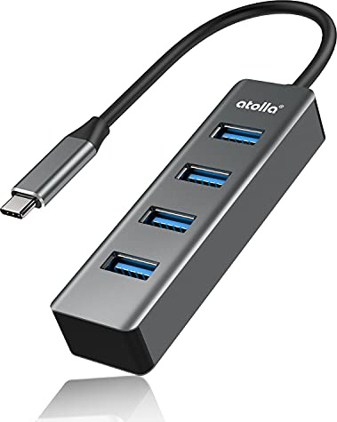 Hub USB C, adattatore atolla USB C per MacBook Air iPad Pro, adattatore in alluminio da USBC a USB con 4 porte USB 3.0, compatibile con più laptop di tipo C
