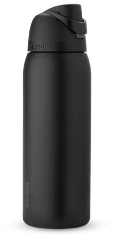 Owala FreeSip Bouteille d'eau isotherme en acier inoxydable avec paille, sans BPA, idéale pour les voyages, 1,2 l, très foncé