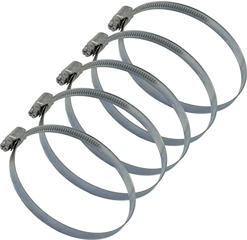 AERZETIX - C63549 - Lot de 5 Colliers de Serrage à Vis Tangente 80-100 mm Réglable - Largeur 9 mm - en Acier Zingué - Couleur Argent - Raccord Voiture Jardinage Tuyau Eau Souple Arrosage