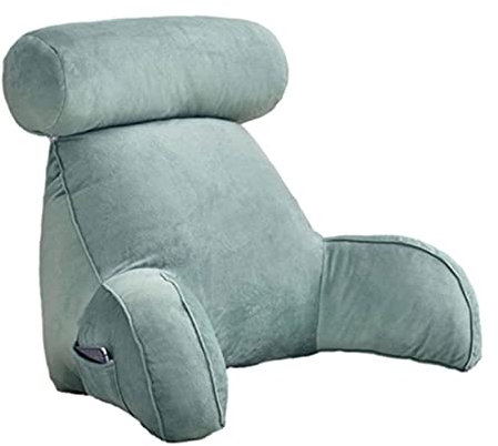CLEMMO Lesekissen mit Armlehnen,Fernsehkissen,Lendenkissen,Rückenkissen,Bücherkissen,mit Nackenkissen,Waschbarer Bezug,Ideal für sitzende Menschen,bietet Komfort