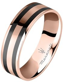 Ceramic Herren Ring aus Stahl, Keramik, IP Roségold - JM223ATZ24023
