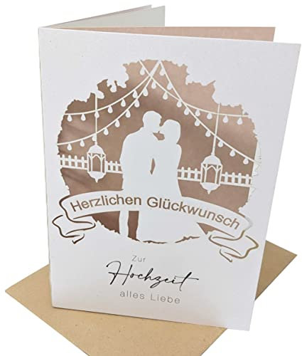 Stachelschwein Grusskarten Karte für Hochzeit - Detaillierte Papierschnitt Hochzeitskarte (Brautpaar)
