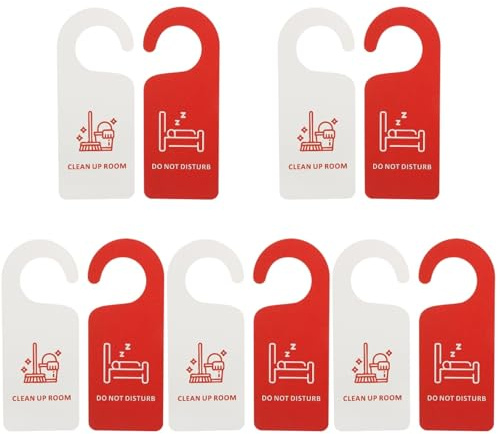 STOBOK Señal De Percha De Puerta Doble Cara No Molestar Para Hotel Y Salón 8.46X3.34 Pulgadas Pvc Resistente Indicador De Limpieza Y Privacidad Para Habitaciones
