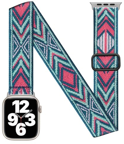 BALALA Ankle/Arm Stretchy Band Compatible with Apple Watch Band 38mm 40mm 41mm 42mm 44mm 45mm 46mm 49mm Women Men, Adjustable Strap For iWatch Series 11 10 9 8 7 6 5 4 3 2 1 SE Ultra