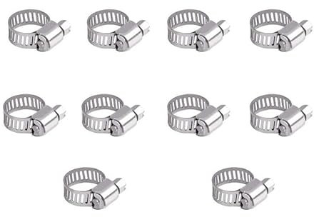 10Pcs Hose Clips 6-12mm Jubilee Clips Adjustable 304 Stainless Steel Hose Clamps Worm Drive Pipes Hose Clamps Clips