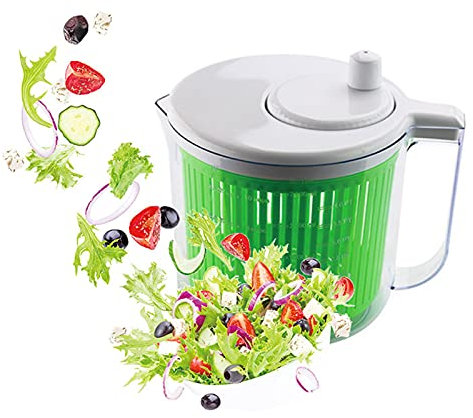 CASOTA Essoreuse à Salade Multi-Usage, essoreuse à laitue de Cuisine Gratuite, laveuse à laitue et essoreuse for salades Vertes, Fruits et légumes/2,5 L Cuisine rotative