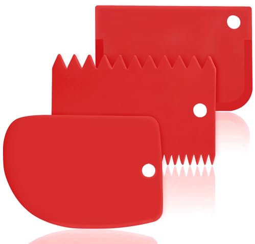 SURDOCA Rasqueta Masa Cortador Masa - 3PCs Rasqueta de Masa de Plástico - Rasqueta Cortadora de Masa Espátula Rasqueta para Hornear