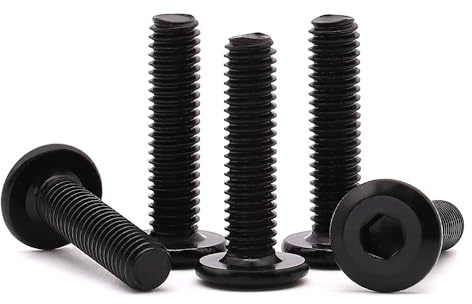M5-0.8 x 20mm (50 Pack) Flat Round Head Socket Cap Screw, 304 Stainless Steel, Bright Finish, Full Thread, Connection Bolts, Furniture Screw, Black Coated