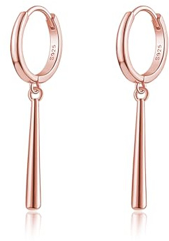 Reffeer 925 Sterling Silber Creolen Bar Ohrringe für Frauen Teen Baumeln Ohrringe Tropfen Ohrringe Huggie