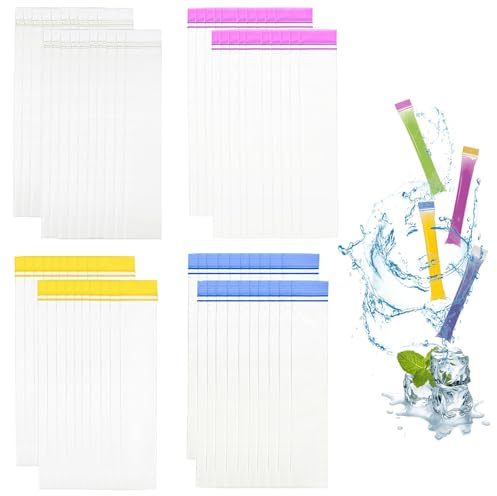 BSITSSS 80 PCS Sacs Popsicle, Moule Sacs Popsicle, Moule à Glace, Moule Mister Freeze, Moule Glace à l'eau DIY Popsicle Pochettes pour Yaourt, Bonbons glacés, Glaces Party Favors