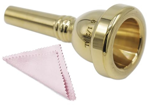 CashBeat 6 1/2AL Gold Plated Small Shank Trombone Mouthpiece, Euphonium Mouthpiece for Superior Sound, Compatible with Baritone and Tenor Trombone, Brass Instrument Accessories