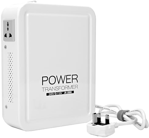 uyoyous 2000W Step Down Voltage Converter Transformer 240V ~110V Step Down Transformer US to UK with Temperature Control Circuit Breaker Protection