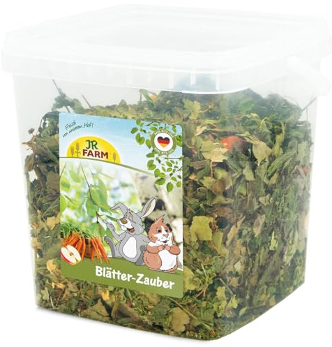 JR Farm bladmagi 410 g i hink (örter för dvärgkaniner och gnagare, kompletterande foder)