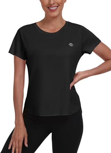 MoFiz Surfing Sweatshirt för kvinnor Rash Guard UPF 50 kortärmad simtröja ultraviolett badväst, svart, XL