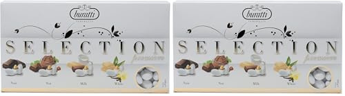 Buratti Confetti Dragées à l'amande Recouverte de Chocolat Tendresses Sélection 1 Kg -noir, noisette, lait et blanc (Lot de 2)