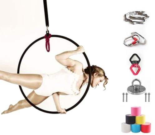 Aerial Hoop und Lyra Ring Set mit komplettem Rigging Kit für Anfänger - Enthält unverzichtbares Zubehör für sichere und vielseitige Aerial Fitness