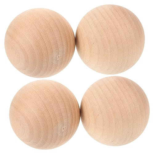 KOMBIUDA 4stücke Holz Boccia Kugeln Für Junge Mädchen Garten Outdoor Sport Spielzeug Boccia Bälle Mottoparty Grillabend Meer Robust Glatt Visuelles Erlebnis Langlebig