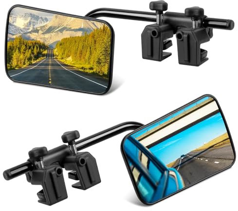 2 specchietti universali per roulotte, rimorchio, regolabili e adatti per tutti i veicoli comuni, roulotte, auto, caravan