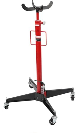 ECUTEE Transmission Jack Car Jack Hydraulic Gearbox Jack Vertical Lift Jack With 4 swivel castors, Professional Car Gearbox Workshop Lift, Max load 500Kg, Working Height 113-186 cm