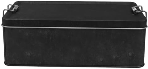 CONGARTENO Caja Metálica Rectangular con Cierre Hermético para Galletas y Lata Vintage Antihumedad para Almacenamiento Decorativo Cocina Contenedor de Hojalata Elegante y Versátil