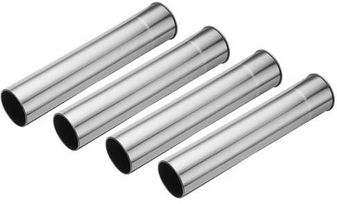 PATIKIL 6x30cm Stove Pipe, 4Pcs Stainless Steel Thickened Lengthen Straight Tent Stove Chimney Pipe with Turned Edges Flue Extension for Camping Stove Vent Water Heater Smoke Exhaust