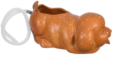 BESPORTBLE Fontaine Céramique pour Aquarium avec Statue de Chiot Cascade Décorative Cascade Intérieure et Extérieure pour Bassin et Jardin Pot Écologique pour Plantes Vertes