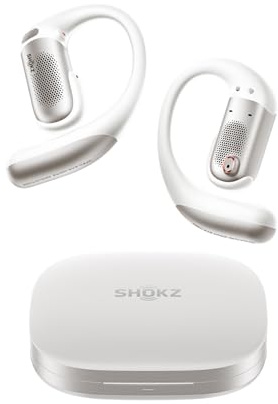 SHOKZ OpenFit Pro Open-Ear Earbuds, Dolby Atmos, 50H Playtime, White