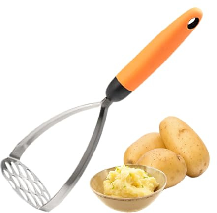 Kartoffelpresse für Kartoffelpüree – 27,41 cm Edelstahl manuelle Passiermaschine – Kartoffelpresse für gepresste Kartoffeln – für Küche Zuhause Haustiere Obst Gemüse Karotte Verwendung