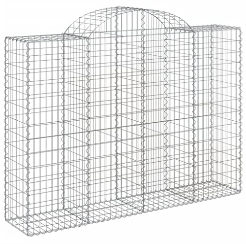 Nqyjm Recinzione in Maglia da Giardino Cesti per gabbioni Arcuati 6 pezzi 200x50x140/160 cm Ferro Zincato, Gabbie per Pietre per Terrazza Esterno Prato Modello 2