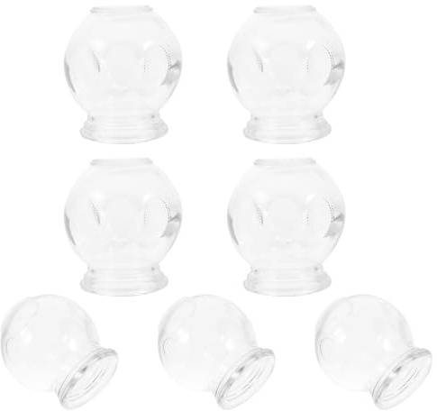 MAGICLULU Lot de 7 Ventouses sous Vide en Verre Épais pour Thérapie par Ventouses, Dispositif Professionnel de Massage Corporel, Outil de Soin du Corps pour Bien-détente