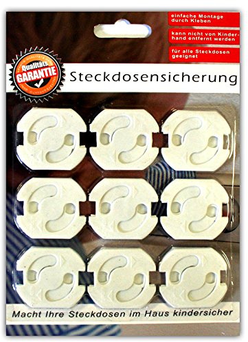 9 Stück Steckdosen Sicherung zum einkleben Steckdosenschutz Kindersicherung