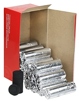NKlaus Räucherkohle Großpackung 120 Schnellanzündende Weihrauch Holzkohle-Tabletten Ø 27mm - gleichmäßiges abbrennen einfache Handhabung und saubere Verwendung. Auch für Shisha 1204
