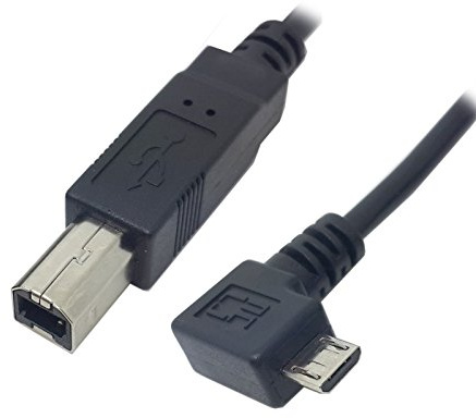 Cablecc Left Angled 90 Degree Micro USB OTG to Standard B Type Printer Scanner Hard Disk Cable 60cm